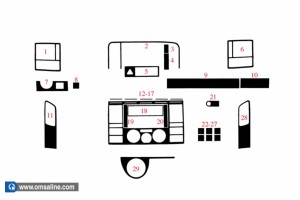 Декор.накладки  на панель приб-в, 18 шт.  Дерево (Transporter T5)  (2003 - 2009)