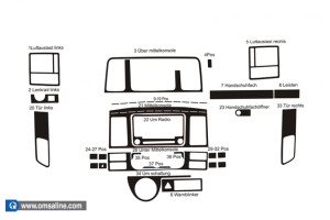 Декор.накладки  на панель приб-в, 37 шт.  KARBON (Transporter T5)